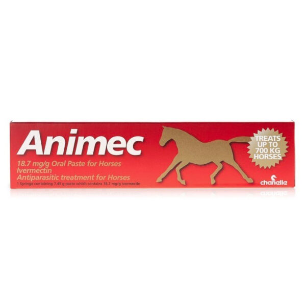 Animec oral paste for horses1 Animec 18.7 mg/g oral paste for horses – POM-VPS ivermectin horse wormer syringe with weight-marked plunger