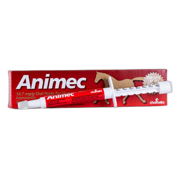 Animec oral paste for horses2 Animec 18.7 mg/g oral paste for horses – POM-VPS ivermectin horse wormer syringe with weight-marked plunger