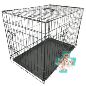 Cheeko black fold flat dog crate