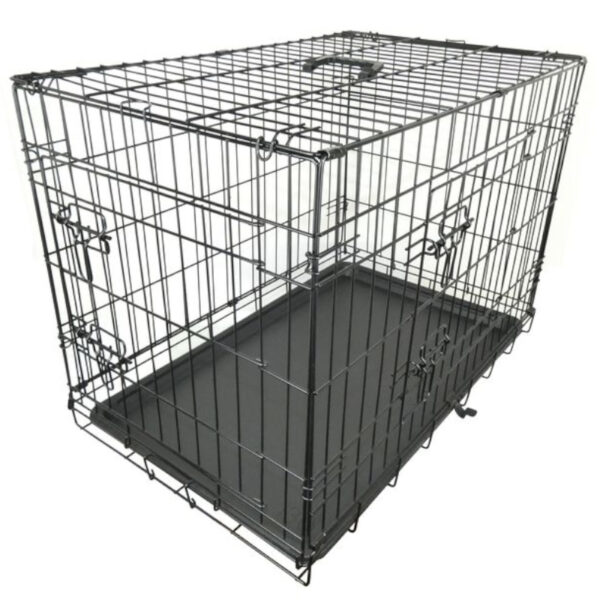 Cheeko black fold flat dog crate