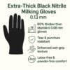 Thicker Black Nitrile Small Milking Gloves – 0.13 mm Thick