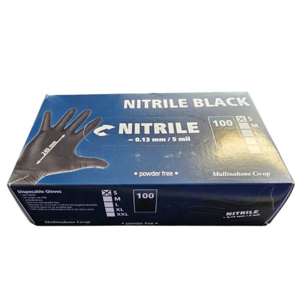 Thicker Black Nitrile Small Milking Gloves – 0.13 mm Thick