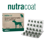 Nutracoat skin and coat capsules from Nutravet, omega-3 gel capsules for dogs and cats