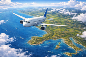 Plane flying in the sky