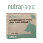 Nutraplaque capsules for dogs from Nutravet, seaweed sprinkle capsules for plaque and tartar control