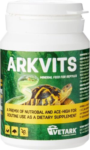 Arkvits 50g mineral feed for reptiles with calcium and vitamins A C and E