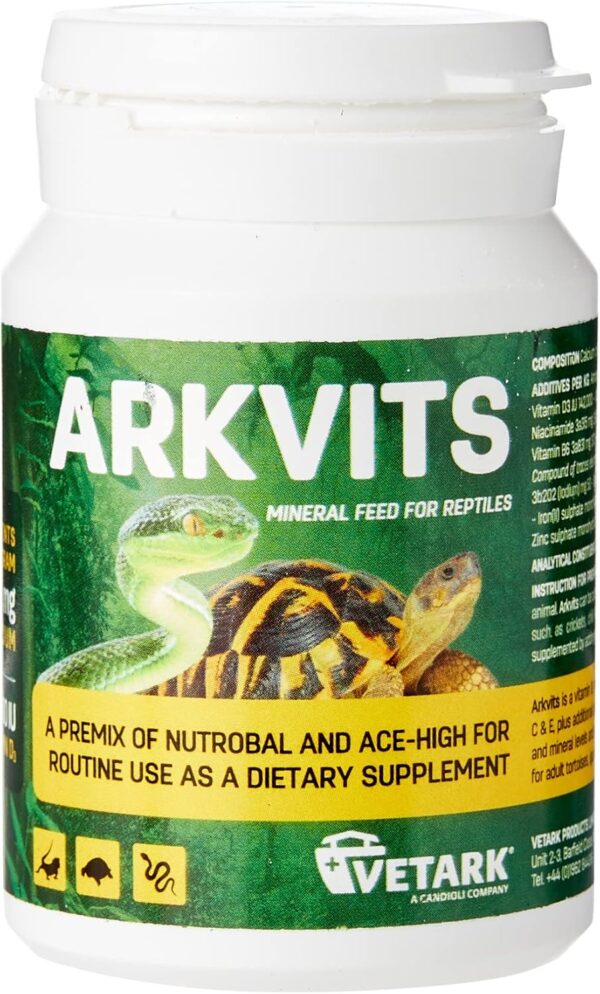 Arkvits1 Arkvits 50g mineral feed for reptiles with calcium and vitamins A C and E