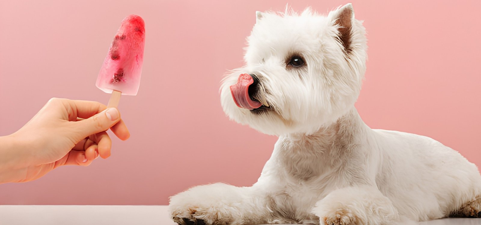 Dog looking forward to an ice lolly