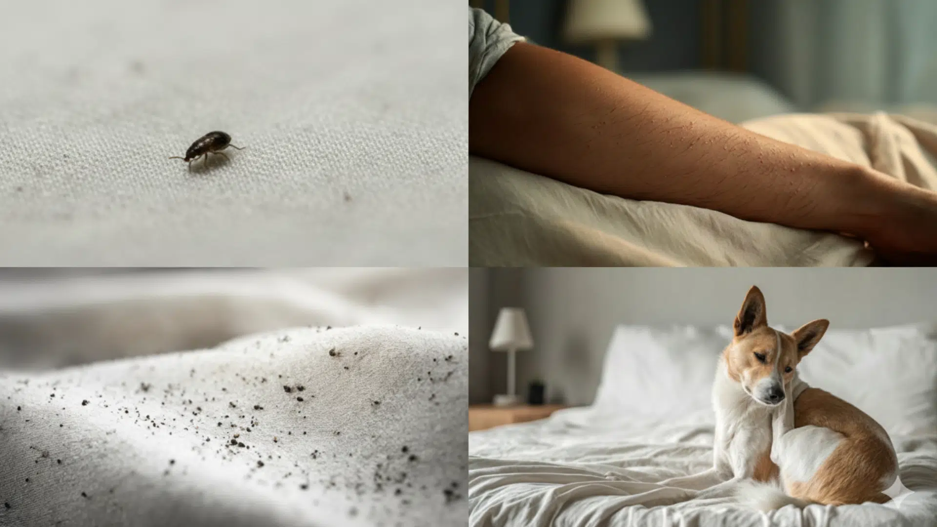 Dog owner checking dog on a white blanket