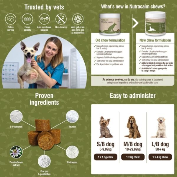 Nutracalm Daily Calm Dog Chew 30 chews for small medium and large dogs